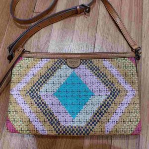 Fossil Purse Sydney Crossbody Aztec Chevron EUC